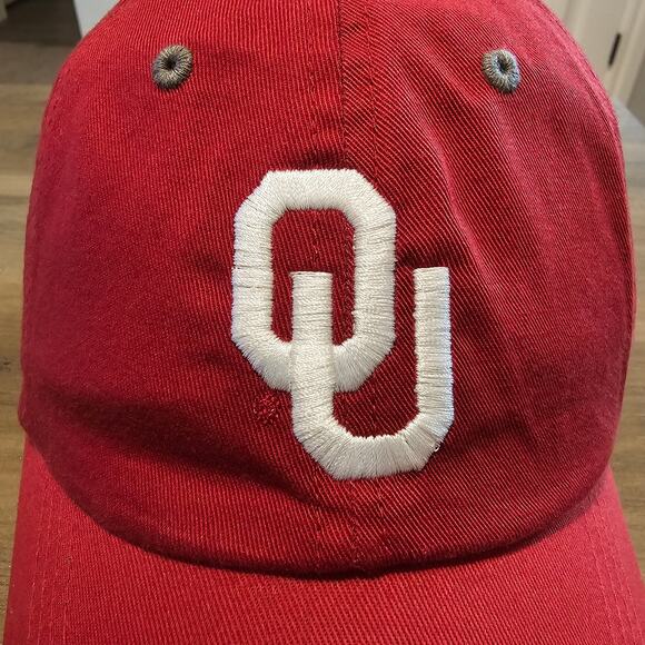 Oklahoma University Strapback Hat Cap Red Gray OU Boomer Sooners NCAA SEC Preppy - Picture 2 of 11